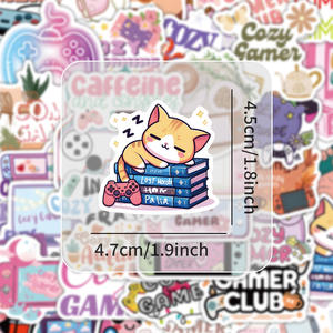 50 pièces confortable <span class=keywords><strong>Gamer</strong></span> confortable joueur autocollants téléphone ordinateur portable guitare planche à roulettes bagages Graffiti autocollants décoratifs pour les amateurs de jeux - Product Image 2