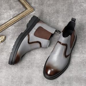 Zapatos de Cuero con Punta en Pico para Hombre, Zapatos Formales de Negocios de Cuero Genuino, Zapatos de Novio para Boda, Zapatos Derby con Suela Gruesa para Aumentar la Estatura - Product Image 4