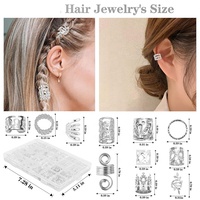Nouveaux Anneaux de Tresse 290 Pièces/Set Bijoux de Cheveux pour Dreadlocks Accessoires de Cheveux Breloques