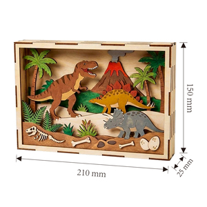 Kit Artigianale in Legno 3D Fai-da-Te di Dinosauri per Bambini, Giocattolo Educativo Ecologico da Dipingere, Puzzle Animale, Regalo - Product Image 2