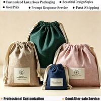 Pochette cadeau en coton bio avec cordon de serrage, petite pochette de rangement pour bijoux, pochette imprimable avec logo, sac filtrant anti-poussière recyclable