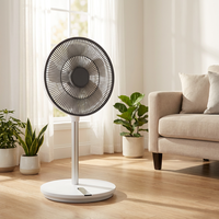 Ventilateur sur pied numérique électrique/à batterie DC 14'' personnalisé avec télécommande, portable, pour extérieur, garage, circulation d'air 3D, refroidissement