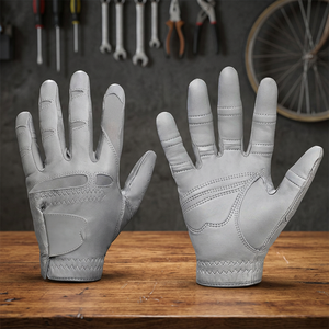 Sheepskin Golf <b>Gloves</b> <b>Fingerless</b> UV Protective Breathable Grip <b>Gloves</b> for <b>Men</b> Outdoor Sports Fishing Cycling Training Summer - Product Image 4