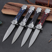 Couteau de survie pliable de poche pour le camping et la chasse, nouveau style 2026, manche G10, avec des couleurs rouge, bleu et noir, idéal pour un usage quotidien