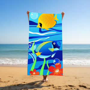 Asciugamano da Spiaggia Buonic 70x140cm con Stampa di Pesci Oceanici - Product Image 1