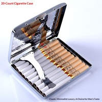 Offre Spéciale : Étui à Cigarettes en Fer (20 Cigarettes) avec Clip Métallique, Boîte de Rangement Créative à Ouverture Automatique pour la Poche