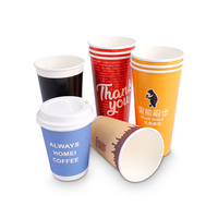 Gobelets en papier pour crème glacée multicolores en gros personnalisés avec bord blanc pour boissons froides jetables