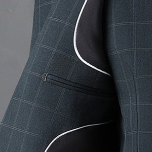 Costume 3 pièces slim à carreaux <span class=keywords><strong>anglais</strong></span> pour <span class=keywords><strong>homme</strong></span>, veste <span class=keywords><strong>blazer</strong></span> pour mariage, marié et affaires décontractées, <span class=keywords><strong>blazer</strong></span> formel grande taille pour <span class=keywords><strong>homme</strong></span> - Product Image 6