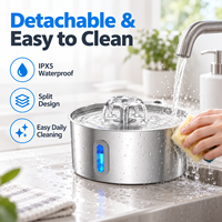 Fontaine à eau pour animaux de compagnie avec certification CE FCC RoHS IPX5, compatible OEM ODM, pour chat et chien, usage domestique, bec verseur en forme de fleur, triple filtration