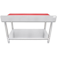 Table de préparation alimentaire industrielle avec planche à découper amovible en HDPE, station en acier inoxydable robuste, certifiée NSF, capacité de charge de 500 kg/m