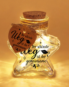 Customizable Star Glass <b>Bottle</b> With <b>Cork</b> Lid And Heart Tag For Gift Craft - Product Image 1