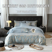 Parure de lit de luxe en jacquard, coton et soie, tissée avec broderie florale en relief, pour la maison