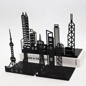 Sujeta Libros Personalizados de Metal, Decorativos para Estantes, Resistentes con Base de Metal, Juego de 2 - Product Image 1