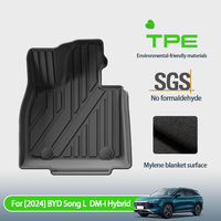 Tapis de sol de voiture en TPE sur mesure, doublures de coffre et protections de dossier de siège pour BYD Song L DM - I 2024 - Imperméables, durables et écologiques