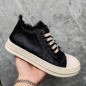 Zapatos de Lujo de Diseñador, de Pelo de Caballo Negro, Cuero Genuino, Cómodos, Ligeros, Antideslizantes, Deportivos, Casuales, Estilo Pareja, para Invierno y Primavera - Product Image 2