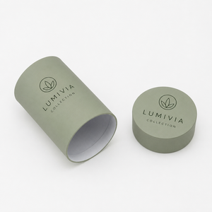 Scatola Rotonda in Cartone Ecologico su Misura, Colore CMYK Partone Rosa Grigio, per Tubi di Carta Rotondi - Product Image 3