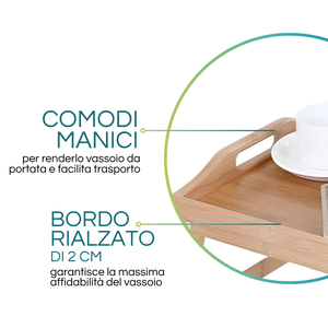 Bandeja de Bambú para Cama 50x30x21cm, Mesa Plegable para Desayuno en Sofá - Product Image 5