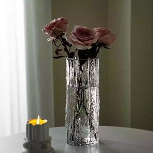 Xi Peptide <b>Glass</b> <b>Vase</b> Large Transparent Luxury Glacier Texture For Living Room Desktop Decorative Ornaments - Product Image 3