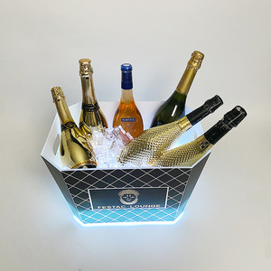 Festac Lounge Acrylic Ice Bucket With Led <b>Light</b> Rectangle Party Beverage Tub - Product Image 4