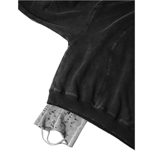 Wholesale Custom Flannel <b>Scarf</b> Turban Double Hood Vintage Acid Wash Distressed Hoodie Men - Product Image 6