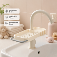 Support de rangement fonctionnel pour robinet de salle de bain, organisateur d'évier de cuisine pour le rangement du savon et des éponges