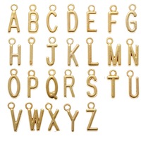 1.5cm couleurs métalliques mots pendentifs alliage anglais Alphabet breloques pour collier à faire soi-même Bracelet boucle d'oreille résultats de bijoux