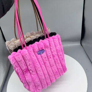 Bolso <span class=keywords><strong>de</strong></span> Mano Casual <span class=keywords><strong>de</strong></span> Felpa para Invierno, Bolso <span class=keywords><strong>de</strong></span> Compras con Rayas, Versátil, <span class=keywords><strong>de</strong></span> Gran Capacidad, Bolso <span class=keywords><strong>de</strong></span> Mano <span class=keywords><strong>de</strong></span> Felpa para Mujer, Bolso <span class=keywords><strong>de</strong></span> Mamá - Product Image 6