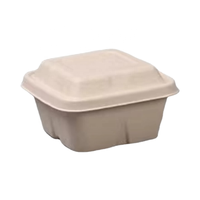 Boîte à lunch moderne TEANHE en bagasse biodégradable et écologique de 500 ml avec couvercle, idéale pour les restaurants et le camping