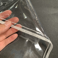 Couvercle de table en PVC transparent imperméable, personnalisé avec bord de fil à coudre