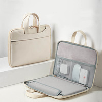 Housse pour ordinateur portable en cuir PU imperméable pour ordinateurs portables de 11/13/14/15,6/16 pouces, sac pour ordinateur portable antichoc avec plusieurs poches