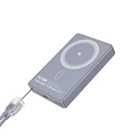 Batterie externe sans fil OEM personnalisée avec logo, mini 10000 mAh, 15 W, 2 câbles, en alliage d'aluminium, affichage 20 W, charge rapide PD