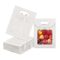 Sac cadeau en carton blanc avec fenêtre transparente et nœud pour mariages, Noël, fêtes, emballage cadeau