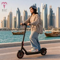 Scooter Eléctrico Ligero Plegable de Aleación de Aluminio de 350W para Mujeres con Control por Aplicación, Resistente al Agua, Doble Suspensión y Freno de Disco Trasero