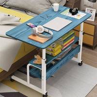 Table d'appoint pliable pour ordinateur portable, réglable en hauteur, facile à transporter, en MDF et métal, idéale pour lit, chambre, salon ou comme table d'étudiant.
