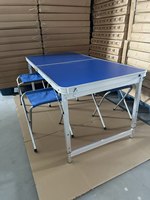 Table pliante en aluminium à hauteur réglable avec poignée de transport, design imperméable, mobilier d'extérieur portable pour le camping et les pique-niques