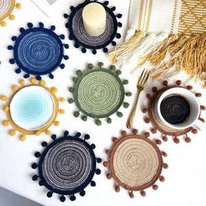 Pp Woven Placemats <b>Round</b> Shape Home Decoration Anti-Slip Washable <b>Table</b> Mats High Quality Placemat - Product Image 2