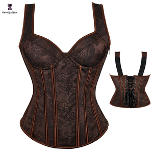 Corsé Gótico Vintage para Mujer con Escote Pronunciado, Corsé Superior Negro 2023 Nuevo Bustier con Sujetador Acolchado - Product Image 6