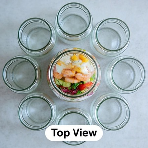 2oz 4oz 8oz 16oz 50ml 220ml 500ml Round Wide Mouth Food Storage Container Peanut Butter Glass <b>Jar</b> with Lids <b>for</b> <b>Jams</b> Sauces - Product Image 3