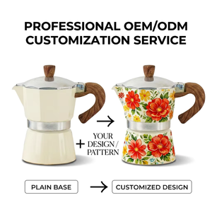 <span class=keywords><strong>Cafetera</strong></span> Italiana <span class=keywords><strong>Moka</strong></span> de Aluminio Kingze de 150ml/300ml, Personalizada con Diseño Impreso - Product Image 2
