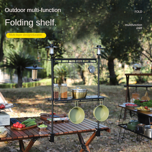 Nouvelle <span class=keywords><strong>table</strong></span> de <span class=keywords><strong>camping</strong></span> <span class=keywords><strong>double</strong></span> étagère multifonctionnelle en alliage d'aluminium support de <span class=keywords><strong>table</strong></span> pliant léger <span class=keywords><strong>table</strong></span> de <span class=keywords><strong>camping</strong></span> en plein air support suspendu - Product Image 2