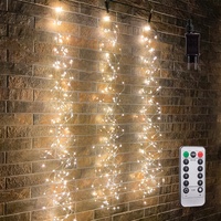 Cascade de Noël étanche pour l'extérieur Lumières LED Fée Lumières Cascade Plug In