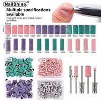 Kit d'outils de manucure avec embouts de ponceuse à ongles sans soudure améliorés de 3 mm, grain 80 #   120 # 150 # 180 # 240 #   Bandes de ponçage pour perceuses à ongles