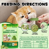 Oimmal favorise la santé digestive Bâtonnets de herbe à chat lyophilisés Encourage la mastication Aide au contrôle des boules de poils Bâtonnets de herbe à chat frais