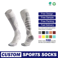 Chaussettes de ski pour hommes et femmes, chaussettes chaudes d'hiver, chaussettes de compression pour le cyclisme, l'escalade, la course à pied, la randonnée, chaussettes longues tricotées
