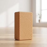 Syntus Kork Yoga Block & Gurt Set 2-teilig Hochdichte Weiche Rutschfeste Yoga-Blöcke 9x6x4 Zoll 8FT Metall D-Ring Gurt für Pilates