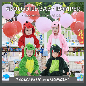 批发连帽长袖婴儿衣服新生儿派对连体衣角色扮演男女通用卡通拉链休闲服装 - Product Image 2