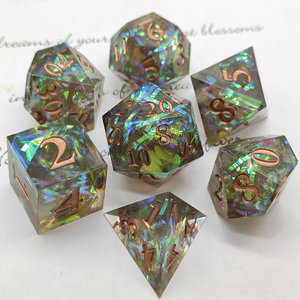 Feeron - Juego de Dados Poliédricos de Resina de 7 Piezas, Modernos, Multicolores, Duraderos, para Juegos de Fantasía, Eventos Contemporáneos y Juegos de Mesa - Product Image 5
