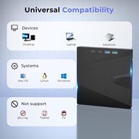 Unidad de DVD/CD Externa USB3.0 Tipo-C 7 en 1, Lector de Tarjetas SD/TF Integrado, Hub USB, Grabador/Grabadora para Windows, Linux, Laptop, Escritorio