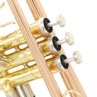 Beginner-Friendly Professional Three-Note BB Trumpet with Brass Construction in B-flat Major