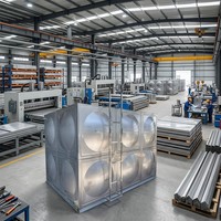 Réservoir d'eau en acier inoxydable SUS304, panneau modulaire, réservoir d'eau rectangulaire pour l'eau potable, la lutte contre l'incendie, l'utilisation industrielle